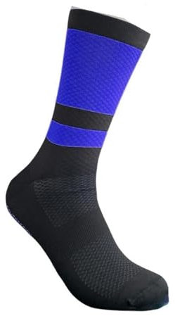 GMM Kompressionssocken Unisex für Radsport, Bike, für Muskelerholung, professionell, sportlich, bequem, strapazierfähig, verbessert die Durchblutung, hergestellt in Italien, Schwarz_Blau, 40-45 Corto