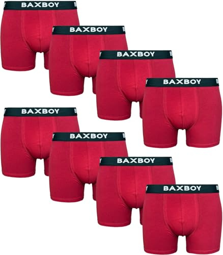 Baxboy Boxershorts Herren 8er Pack S-2XL Multipack mit elastischem Bund Atmungsaktive Baumwolle Unterwäsche Unterhosen Männer Men Retroshorts