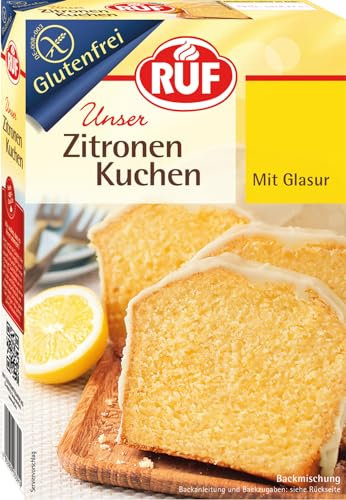 RUF Glutenfreier Zitronen-Kuchen mit fruchtiger Zitronenglasur, glutenfreier Kuchen für jeden Anlass, vegan