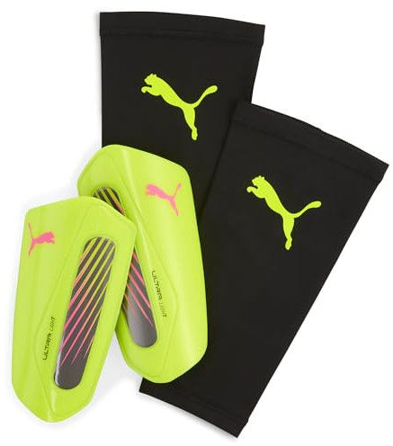 PUMA ULTRA Light Strap, Unisex Schienbeinschoner, Yellow Alert-Puma Aged Silver, S - 030992