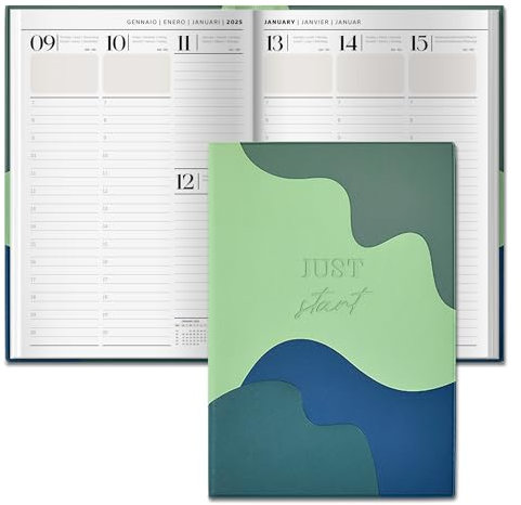 BIROYAL Kalender 2024 2025 A5, Terminplaner 2024-2025, Hardcover Buchkalender Juli 2024 Dezember 2025, Wochenplaner&Terminkalender für 18 Monate, nachhaltig & klimafreundlich Organizer (Grün)