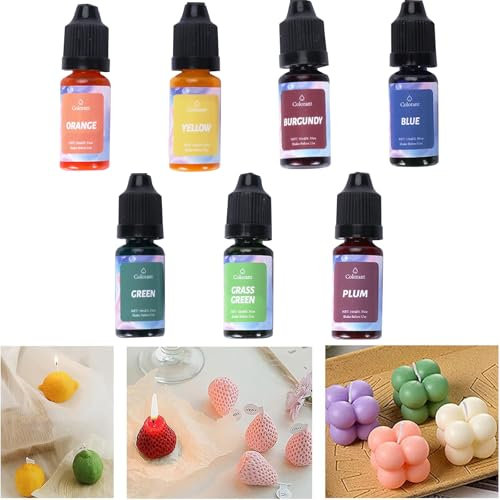 Tintes Líquidos para Velas, Kit Colorante de Cera, Colores para velas, 7 colores, para velas de bricolaje, Colorantes para Hacer Velas, Color Natural de la Vela, fabricación de Velas, DIY