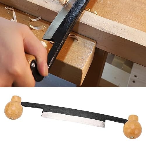 Draw , Double Anti Slip Wooden Handle, Incisive Tungsten Steel Blade for Carpentry Bark Removal, Practical Woodworking Tool with Log Handle