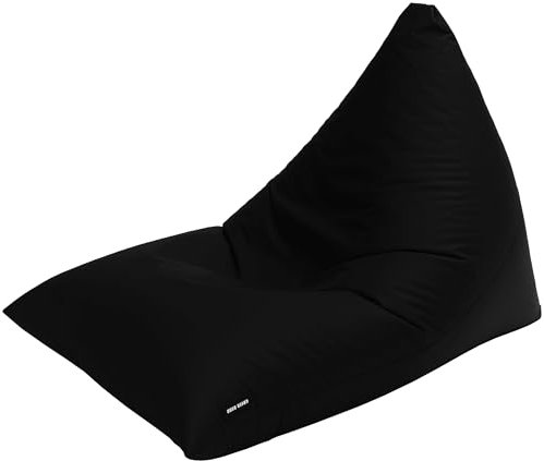 Green Bean Sitzsack 'Triangle' 150x100x100cm mit 220 Liter EPS-Perlenfüllung - waschbarer Bezug - Outdoor-Stoff Bodenkissen Liegekissen Sitzkissen - schwarz