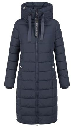 Navahoo Damen Winterjacke (XS-3XL) - Wind- & Wasserabweisend, große Kapuze, seitliche Gehschlitze, Steppmantel, Warme Jacke Frauen - N036 (3XL, Navy)