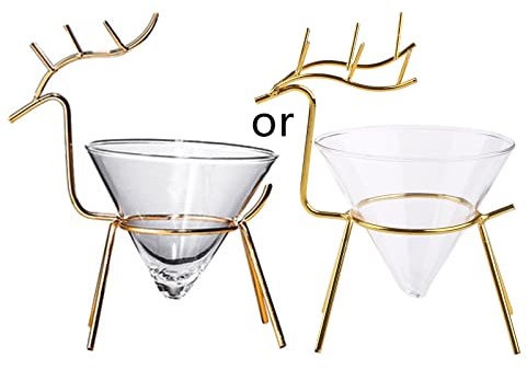 Cocktailglas Eisen-Elch-Form Halter für kreative Tischdekoration, elegantes Glas ohne Stiel, Trinkglas