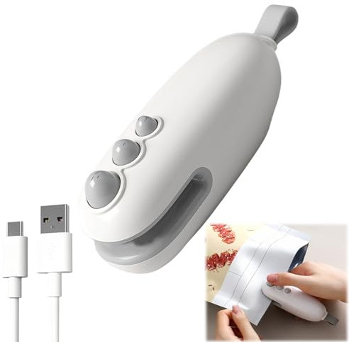 Mini Bag Sealer, 2 in 1 Rechargeable Cutter, Portable Handheld Heat Sealer with Magnetic, Mini Vacuum Sealer Machine for Keeping Food Fresh, Snacks Crispy and Food Storage