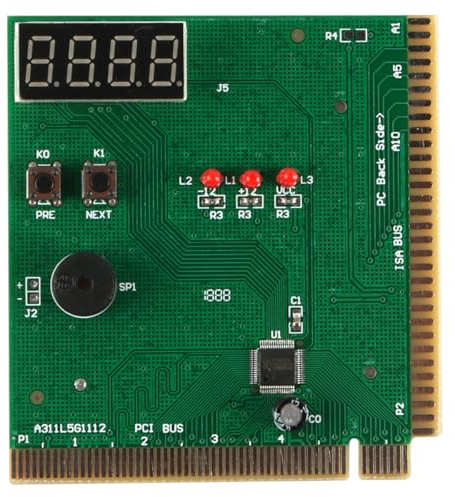 Ieron Kit analizzatore Scheda Madre Computer PC Scheda diagnostica a 4 cifre, Tester Post per Segnalazione guasti PCI e ISA con Funzione Audio Lavorazione di precisione