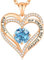 Collier Femme Coeur Collier Pendentif Pierre de Naissance pour Bijoux Cadeau Fête des NoëL Anniversaire Graduation Maman Fête des Mères (Cuivre, Or Rose 03)