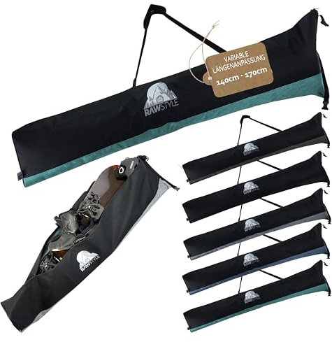 Rawstyle Snowboardtasche variabel Tasche für Snowboard universal anpassbar Erwachsene 140-170cm wasserdicht Wintersport für Zubehör Boots Helm Maxi (meliert türkis)