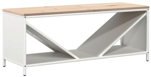 vidaXL Étagère à Bois de Chauffage avec Plateau en Bois Blanc, Support à bûches de cheminée, Support à bûches, Support à bûches