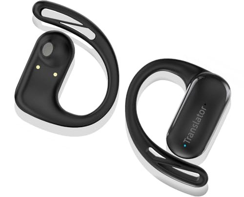 Ai Kopfhörer Übersetzer, Übersetzungskopfhörer ohne Internet, 144 Online & 11 Offline Sprachen Übersetzer Echtzeit, komfortable 3-in-1 OWS Übersetzer Ohrhörer für Reisen, Business und Lernen (Schwarz)