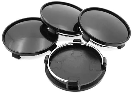 JBJXFAMAY 61 Mm 56 Mm Radnabenkappen-Abdeckung Modifizierte Felgenkappe Für Q7 A4 A3 Q3 Ersatzradkappe Spurverbreiterungen für Autos(Schwarz)