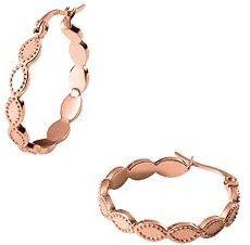 Purelei® PURELEI Koko Creolen – Edle Ohrringe mit matten ovalen Details & Metallkügelchen – Edelstahl in Gold, Silber oder Roségold – 24 mm Durchmesser (Rosegold)
