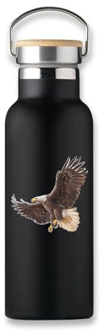 Bouteille isotherme à motif aigle à tête blanche avec symbole américain