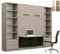 QMM Schrankbett Wandklappbett vertikal GN 140x200 mit integriertem Schreibtisch und 2 Regalen weiß, Eiche Schlafzimmer Set Farbauswahl (Congo)