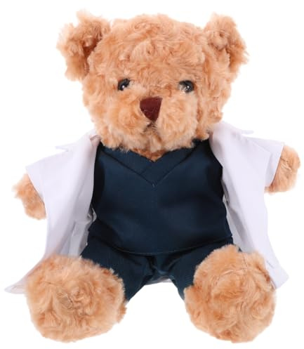 VALICLUD Arzt Bär Kuscheltier Plüschbär Als Doktor-Puppe Mit Weichem Plüsch Multifunktionales Kissen Und Dekoration Geschenk Für Medizinstudenten 11.81X8.66X4.72 in