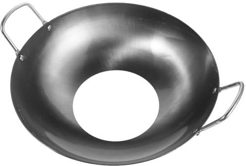 Gadpiparty Olla Resistente al Viento para Estufa Soporte para Wok Doble Asa para Cocina de Gas