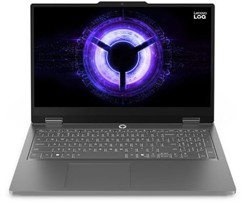 Lenovo LOQ Essential Gaming AI Ordinateur Portable | 15,6 FHD 144 Hz | NVIDIA GeForce RTX 5050 | Intel Core i5-13450HX | RAM 16 Go | SSD 1 to | No Operating System | QWERTY | Luna Gray