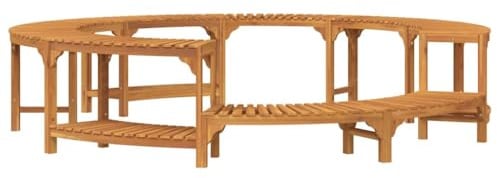 Mokuyary Entourage de Bain à Remous Marron Ø255x55,5 cm Extérieur | pour Piscine Hors Sol, Contour de Spa