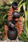 Primrose 119cm Regal 4 Tier Oil Jar Brick Wall Cascade Outdoor Water Feature with LED Lights