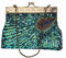 Très Chic Mailanda Luxus bestickte Pfauenleder Clutch Handtasche Tasche Abendtasche Ball Theater Oper Party Hochzeit Pailetten Glasperlen Handarbeit Tasche viele Farben (Pfau Blau)