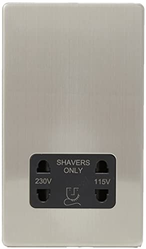 AET SLSHABL Screwless Shaver Socket with Black Insert