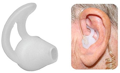 Earmold Silicone Fin Earbud Ear-Mold Earpods for Surveillance Earpieces Two-Way Radios (Pair)
