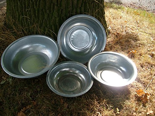 Zinkschalenset 4er-Set Zinkwannen Zinkbottich Pflanzschale rund 40-25