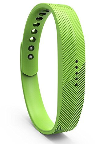 Ersatzarmband für Fitbit Flex 2, weiches Silikon, Metallverschluss oder Schnalle, Armband für Fitness-Aktivitätstracker mit Tasche, in Größe S oder L, Verkäufer aus Großbritannien, LL, GREEN M/L
