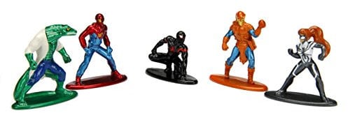 Marvel Spider-Man 5er Pack - Nano Metalfigs 4cm Sammelfigur 99252 detailgetreue Gestaltung, aus hochwertigem Diecast-Metall, kleine Figuren perfekt für jeden Sammler
