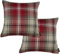 McAlister Textiles Angus | 2er Packung Kissenbezüge im Tartan-Muster kariert 43cm x 43cm in Rot | Deko Kissenhülle