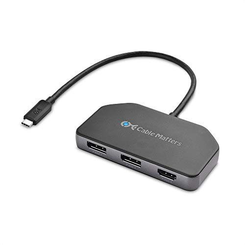 Cable Matters 4K Triple Display USB C Hub with 2x DisplayPort, HDMI and 100W Charging for Windows and Linux - DisplayPort 1.4 and DSC 1.2 Enabled for Triple 4K 60Hz Display - Not Compatible with Mac