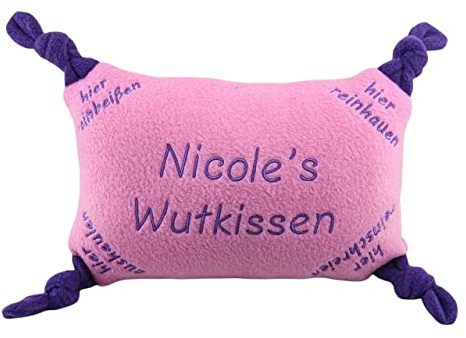Zwergenstick Wutkissen personalisiert mit Wunschtext zum Dampfablassen | Mit Wunschtext in der Mitte