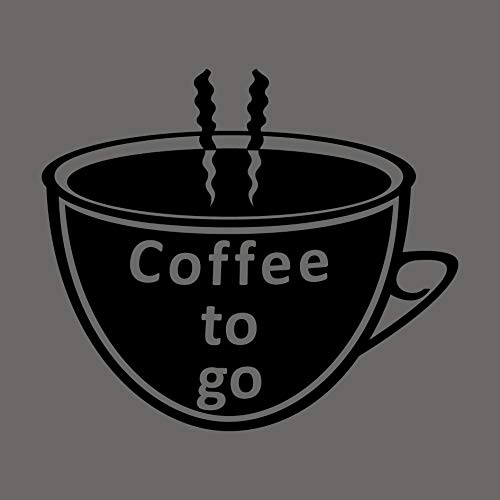 GreenIT 25cm Tasse Coffee to go Aufkleber Tattoo Deko Folie Wandtattoo für Theke Tür Fenster Wand (schwarz)
