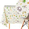 Abwischbare PVC-Tischdecke, rechteckig, 200 x 140 cm, in hellem cremefarbenem Beige - lustige Kinder-Safari-Tiere, wiederverwendbar, Vinyl-Tischdecke mit Tierdruck für Kinder