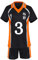 MarsVook High School Uniform Jersey Volleyball Kostüm für Anime Haikyuu Karasuno Cosplay Sportanzüge - mehrfarbig - Small