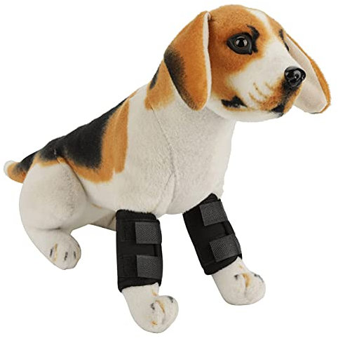 Zerodis 1 Paar Hund Vorderbein Handgelenkschutz, Beinstütze Knieschoner Karpalstütze Salbe Stütze Ellbogenschutz Warp für Haustierhund mit Arthritis Verletzungen Schwarz(S)