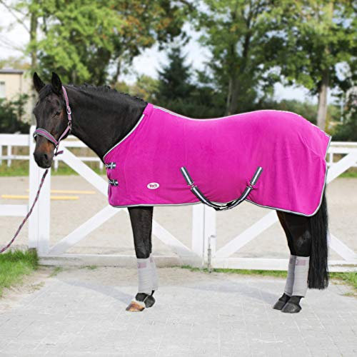 York Polarfleecedecke Abschwitzdecke Fleecedecke Pferdedecke Britta m. Kreuzgurt (155 cm, rosa)