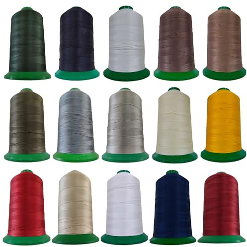 Hilo para Máquina de Coser hilo 100% Poliéster, Bobina de 3500 Metros en diversos Colores. Hilo de Coser Tenaz y resistente. Hilo de Coser para Toldos y Ropa (Marrón Oscuro)