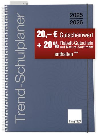 TimeTEX Trend-Schulplaner A4 Nachtblau - Ringbuch - Schuljahr 2025-2026 - Lehrerkalender - Unterrichtsplaner - Timetex 10582