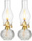 2 Stück große Kammer-Öllampe, Vintage-Glas, klare Kerosin-Lampe, Innenbereich, dekorative Hurrikan-Lampe, Öllaterne für Tischdekoration und Notbeleuchtung (niedlicher Stil)