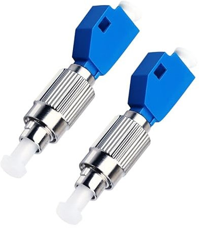 Adaptateur de fibre, adaptateur FC mâle vers LC femelle hybride pour câbles à fibre optique, connecteur de conversion monomode cavalier Pigtail petite bride carrée (2 pièces)