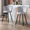 Wahson Juego de 2 Taburetes Bar de Terciopelo,Taburetes Sillas con Respaldo Pétalo,Silla Moderno de Bar con Reposapiés Patas Dorados para Restaurante/Isla Cocina/Salón (Gris)