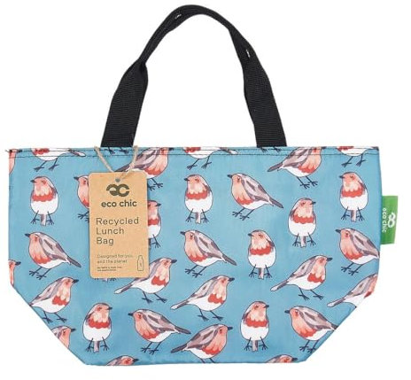ECO CHIC Lightweight Foldable Insulated Lunch Bag Water Resistant Cooler Bag (Robins Teal)