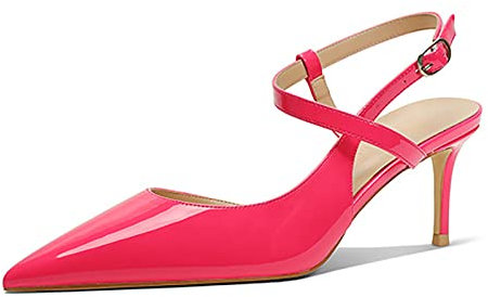 Escarpins à Bout Pointu pour Femme Élégants Talons Aiguilles pour Fête, Femmes Chaussures de Soirée Confortables,Pink,6