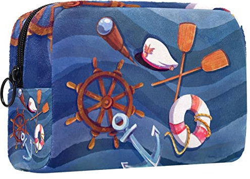Geschenke für Männer Frauen Make-up Taschen Kulturbeutel Kleine KosmetiktaschenAnker Rettungsring Nautisch