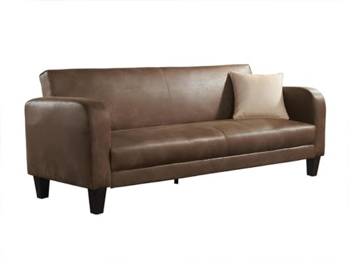 Vente-unique Clubsofa, 3-Sitzer, Cabrio, aus Mikrofaser, Antik-Lederoptik