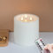 Yeelida 3-Wick 15 x15cm Large Flameless Pillar Candles with Remote Control and Timer Function,White Battery Operated LED Flickering Real Wax 3D-Wick Candles for Home Decor(Long Lasting,Warm Fire)