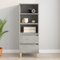 FIRBNUS Bücherschranks Seitenschrank 40x36x110 cm mit 3 Offene Fächer und 2 Schubladen Beistellschrank Schubladenschrank Lagerschrank Kommode Betongrau Sideboard Wohnzimmer Schrank Holzwerkstoff